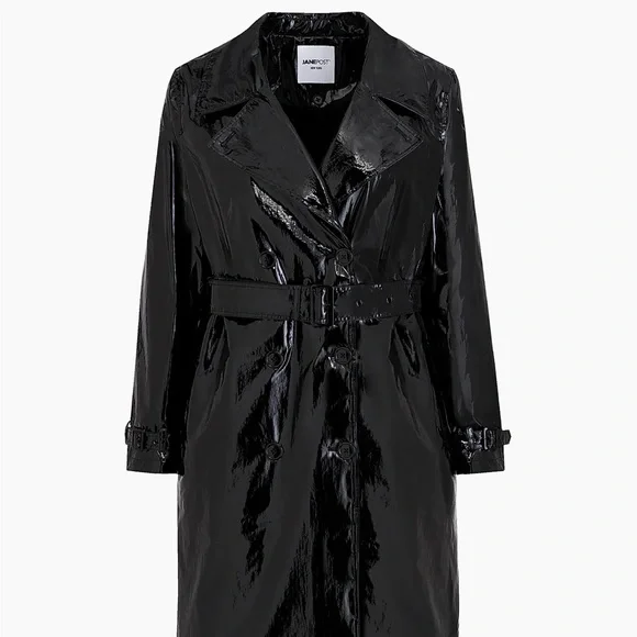 Jane Post Women's Black Trench Coat - Picture 6 of 7